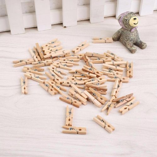 150 PCS Mini Clothespins, Mini Clothes Pins for Photo Natural