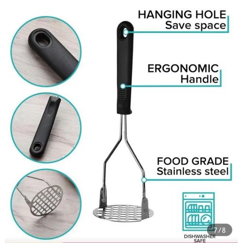 product_image_name-AD-Multifunctional Manual Potato/Fruit /Vegetable Masher for Cooking - Sliver -2
