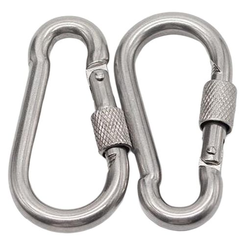 2x Carabiner Lightweight Strong Durable D-Ring Hooks Link Keychain Clips 