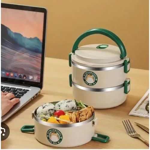 A C R Three Pieces Insulated Lunch Box With Lunch Bag - Multicolour