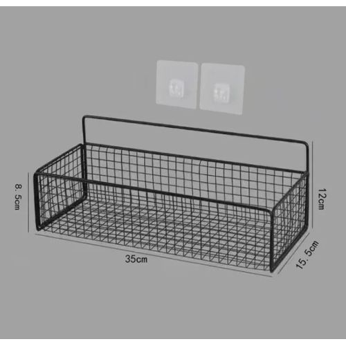 product_image_name-Generic-Adhesive Bathroom Organizers Storage, Drill-Free Shower Shelves, Black Bathroom Shower Shelf for Bathroom - black, White -3