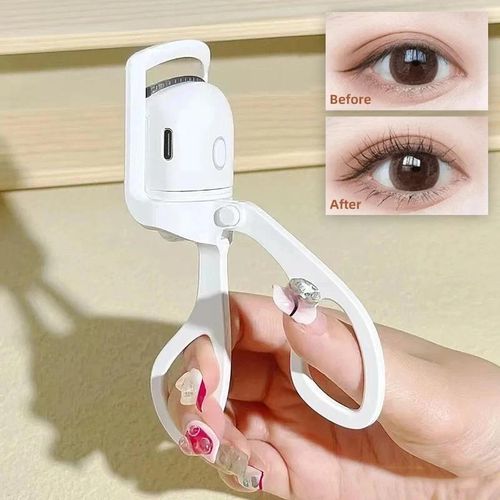 product_image_name-Generic-Portable USB Rechargeable Electric Eyelash Curler – Quick Heating for Long-Lasting, Gorgeous Curls - White-1
