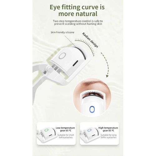 product_image_name-Generic-Portable USB Rechargeable Electric Eyelash Curler – Quick Heating for Long-Lasting, Gorgeous Curls - White-5
