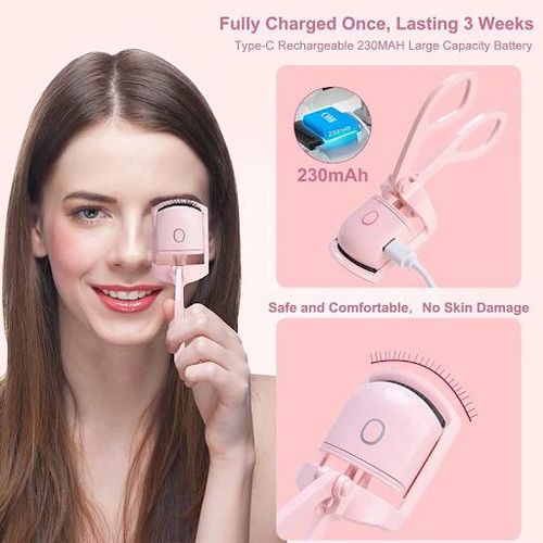 product_image_name-Generic-Portable USB Rechargeable Electric Eyelash Curler – Quick Heating for Long-Lasting, Gorgeous Curls - White-8