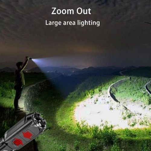 Generic LED multi-functional telescopic zoom strong light long battery life waterproof flashlight - image 5