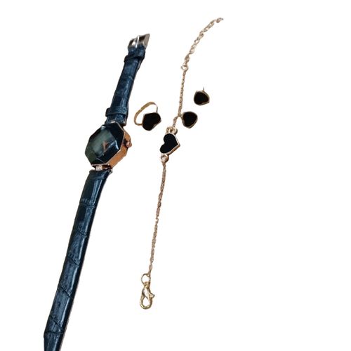 product_image_name-Generic-5Pcs Men's Business Quartz Watch + Bracelet Classic Watch Set - Black-2