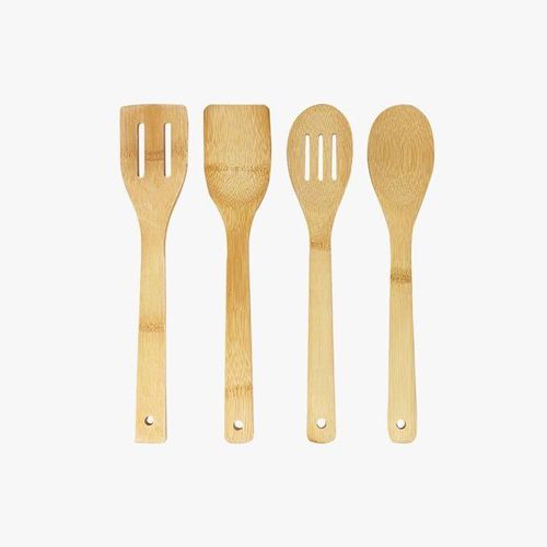 product_image_name-Generic-Durable Bamboo ladle set- 4pcs - Brown-2
