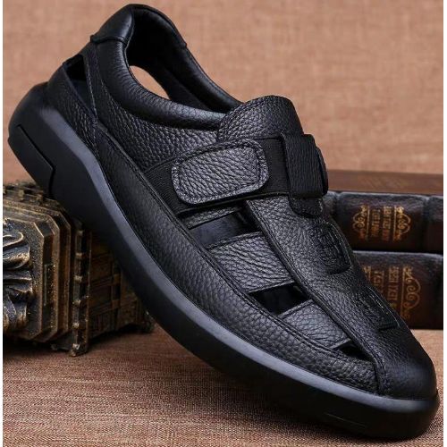 Shop Generic Men's Leather Sandals - Black Online | Jumia Ghana