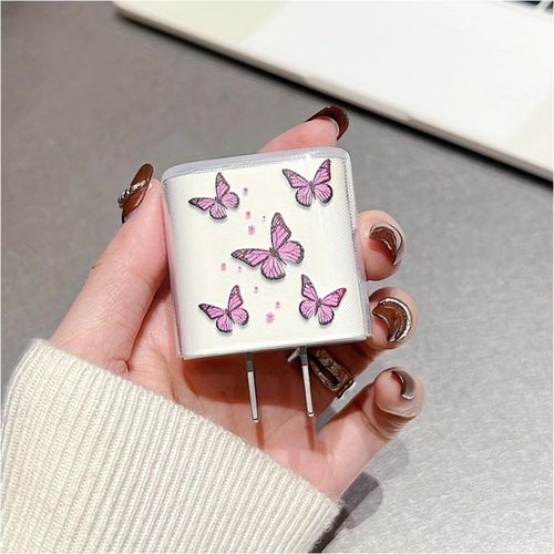 ShebSheb 5‑Piece Butterfly Pattern Charger & Cable Protector Set with Strap for iPhone 20W Adapter - image 2