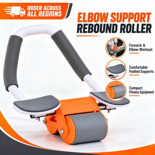 ROL Elbow Support Automatic Rebound Ab Roller Wheel – Grey & Orange