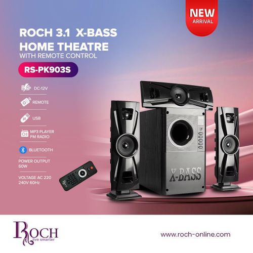 Roch 3.1 Channel - X-Bass Home Theater With FM Radio (RS-PK903) - Black