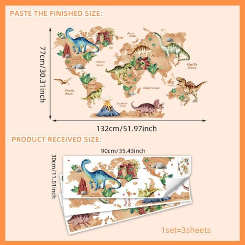 product_image_name-Generic-Dinosaur World Map Wall Stickers - Ignite Kids' Imagination!-5