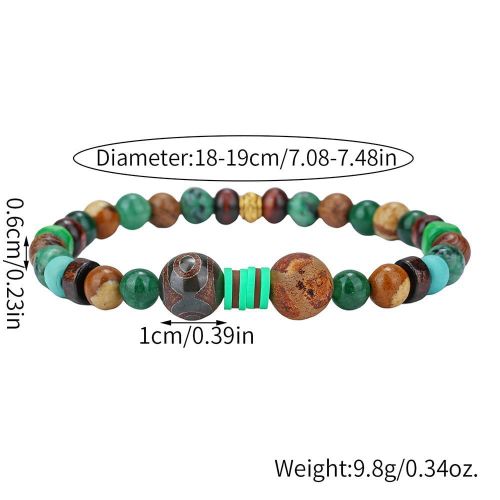 product_image_name-Fashion-Men's bracelet, vintage style, African beaded bracelet with turquoise.-1