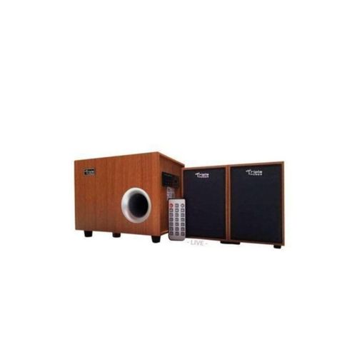 product_image_name-Triple Power-Wooden Extra Bass Bluetooth Speaker With Remote - Brown-2