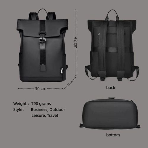 Gukbis Men's Waterproof Roll-Top Backpack for Laptops - image 2
