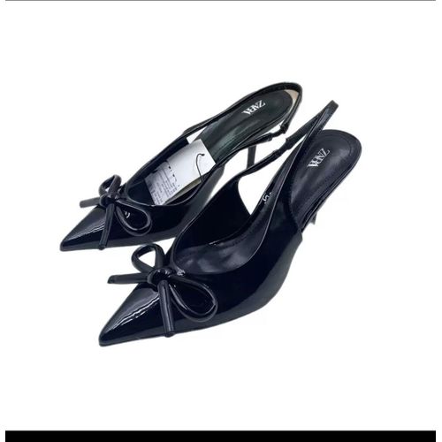 Zara Women’s Sleek black leather heels - image 3