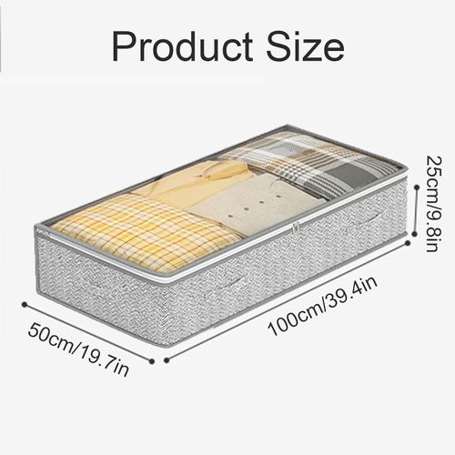 product_image_name-Generic-1 Under Bed Storage Box – Foldable Storage Bag with Clear Lid and Durable Handle, Large Capacity Wardrobe Organizer-3