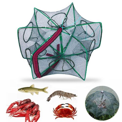 Shop Generic Outdoor Fishing Net 6-16 Holes Fish Network Crab Crayfish  Shrimp Automatic Crab Fishing Trap Crayfish Cage Foldable Network Online
