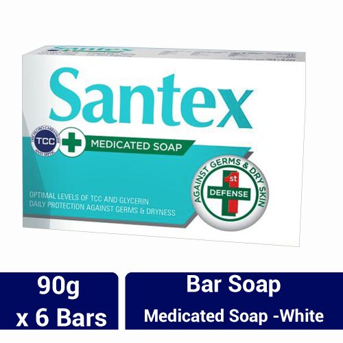 Shop Santex Medicated Soap - 90g x 6 Bars - White Online | Jumia Ghana