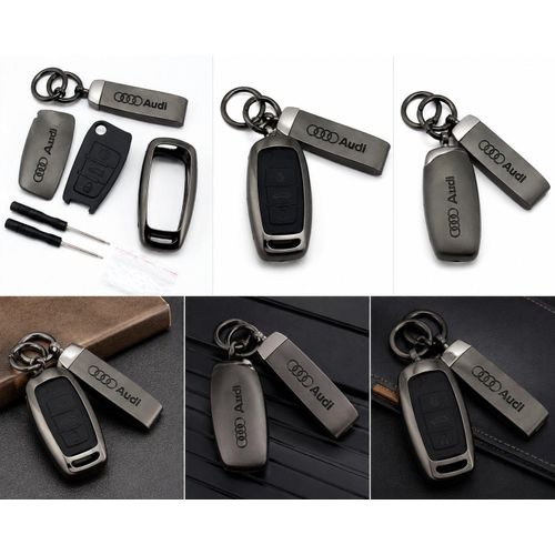 Generic Audi 3-Button Smart Key Replacement Shell Kit with Protective Frame, Keychain & Screwdrivers - image 3