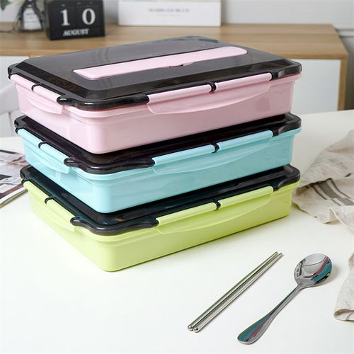 Stainless Steel Thermal Lunch Box Layers Multi Grids Tableware Students  School Adult Lunch Boxes Spoon Chopsticks Storage Box Bdliv