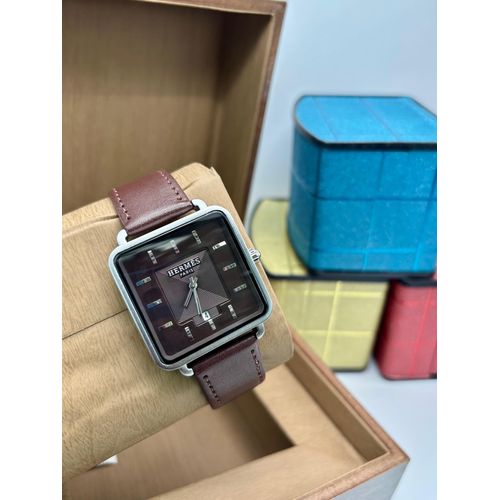 product_image_name-Generic-Men's High Quality Stylish Quartz Leather Watch Strap - Analog Formal & Occasional Wear (Dark Brown)-1