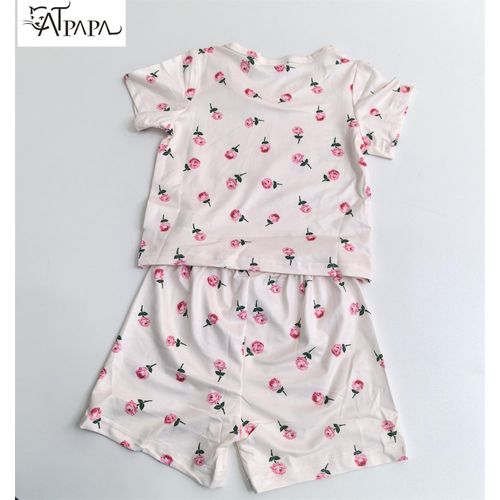 product_image_name-Catpapa-0-3 years old girls summer short-sleeved suit, rose romantic fashion, suitable for party gatherings, outings, home comfort and coolness-4