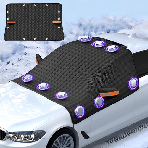 Generic Car Windshield Protector - Foldable Front Windshield Cover, Magnetic Windshield Shield - Black - image 2