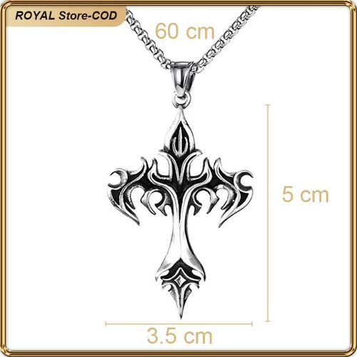 product_image_name-ASHION-Unisex Stainless Steel Cross Pendant Chain – Fashion Jewelry for Men & Women-2