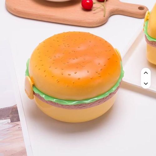 Generic Hamburger Shape Children's Lunch Box Small Plastic Korean Microwave Safe Primary School Lunch Container with Gift