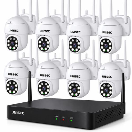 Generic 8MP 8 Channel Outdoor WiFi Network Camera  Kit - White/ Black