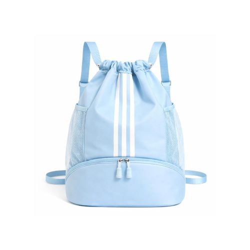 product_image_name-White Label-Drawstring Travel Backpack - Large Capacity Lightweight Sports & Daily Use Bag (W45 x D32 x H16)cm / (W17.7 x D12.6 x H6.3)inch - Blue-1