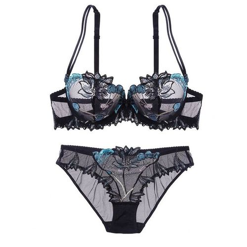 Shop Generic Lilymoda Sexy Ultra Thin Transparent Bra Erotic Women  Underwear Cherry Embroidery Floral Lace Temptation Lingerie Barssiere(#gray  Set) HON Online