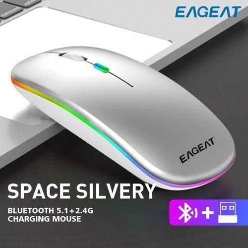 product_image_name-Generic-Wireless 2.4GHz Mice Rechargeable Mute - silver-1