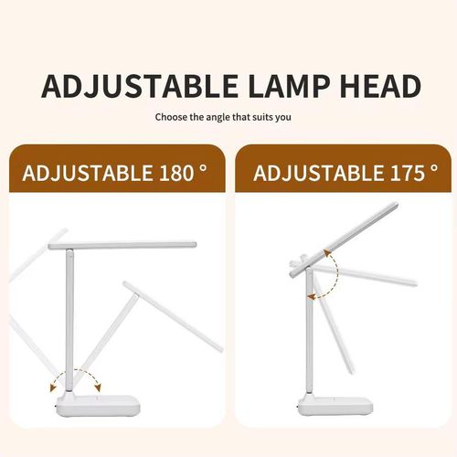 Generic Rechargeable Night Light Study Desk Led Table Lamp - White - image 4