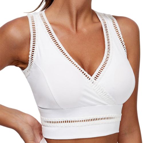 Shop Generic compression bra long lined supportive sports bras XL White  Online