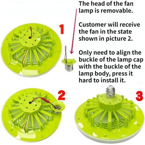 product_image_name-SUMMER WIND-Portable Ceiling Fan with Light & Remote Control - 30W- White & Green-3
