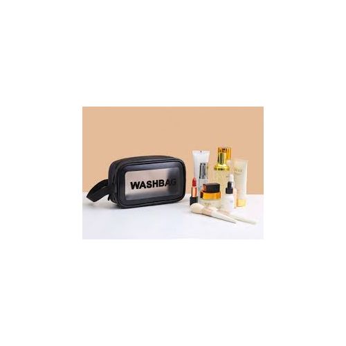 Lindy Small Toiletry Bag - Black/Transparent