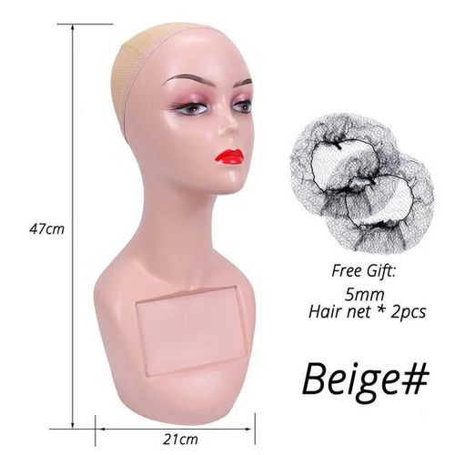 Plussign Pvc Mannequin Head For Wigs Display Female Half Body Model  Manniquin Heads With Long Neck Hair Hat Display Manikin Head