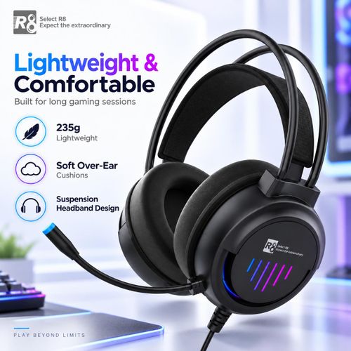 Generic Wired RGB Gaming Headset with 50mm Drivers, HD Microphone & 1.8m Cable - image 4