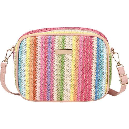 product_image_name-Generic-Pink Straw Crossbody Bag -1