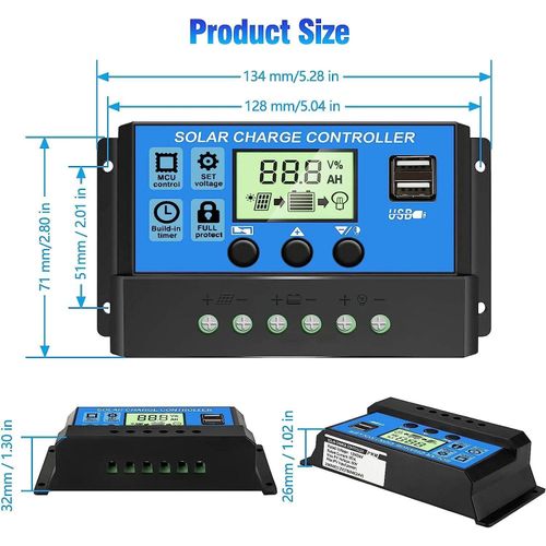 Generic 100A MPPT Solar Panel Charge Controller Auto Focus Tracking 12/24V Dual USB Regulator - image 6