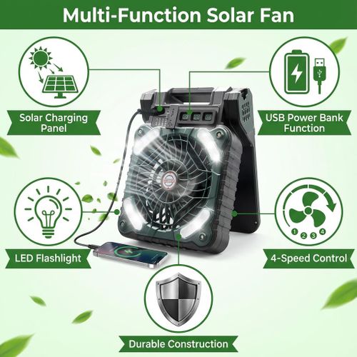 product_image_name-Qkz-Portable Solar Fan with Power Bank - 4-Speed Adjustable Outdoor Rechargeable Fan, Polycrystalline Solar Panel, 5200mAh Battery for Camping Hiking Travel-7