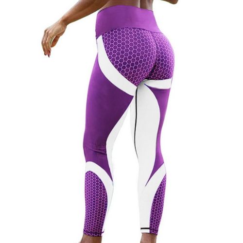 Shop Generic Sexy Lifting Workout Leggings for Women Textured Booty-purple  white Online