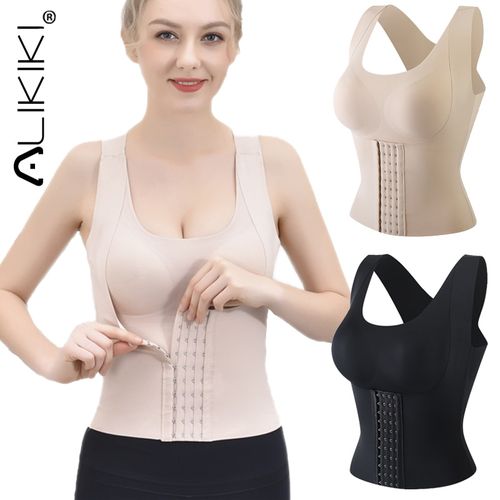 Shop Generic Women Shapewear Padded Tummy Control Tank Top Corset Slimming  Camisole Sheath Body Shaper Bra Posture Corrector Compression Vest(#Black)  Online