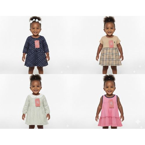 product_image_name-Fashion-Four Pieces Multicolour Toddler Aiko Dress for babies 0 to 12 months-1