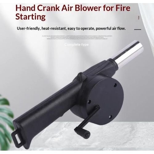 AD Portable Manual Hand - Crank BBQ Air Blowe - Black - image 2