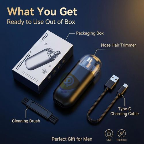 product_image_name-Generic-Electric Rechargeable Portable Nose and Ear Hair Trimmer TYPEC Trimming Container Warranty Black-7