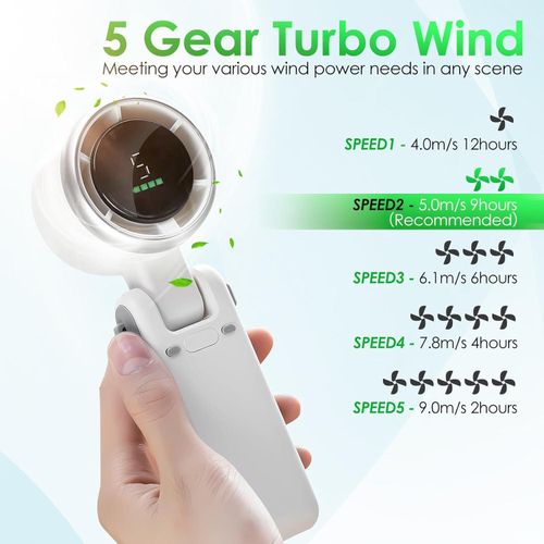 product_image_name-Generic-High-Speed Turbofan N607 Digital Display Mini Neck Fan USB-Charging Handheld Foldable Mini Fan-7