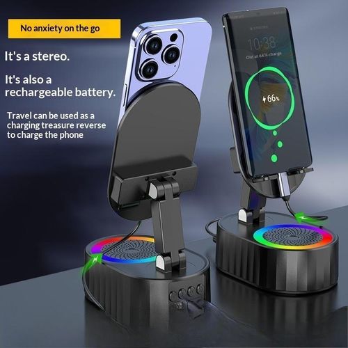 product_image_name-Generic-3-in1 Wireless Charging Speaker Phone Stand, No Bluetooth Needed, 9D Hi-Fi Sound with 5000mAh Power Bank, RGB Light for Home/Office-WHITE-6